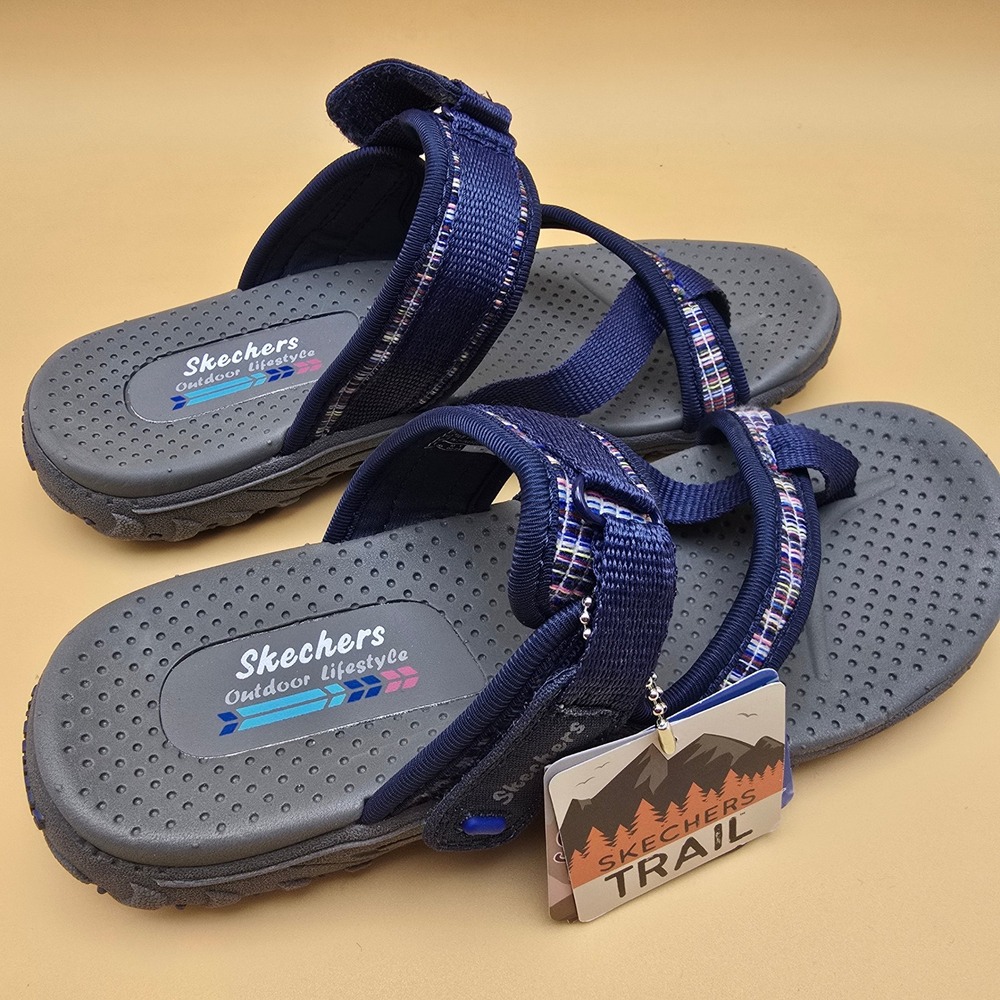 Skechers Trail Women's Size 6 M Navy Blue Outdoor Sandals Machine Washable Vegan - Picture 5 of 14